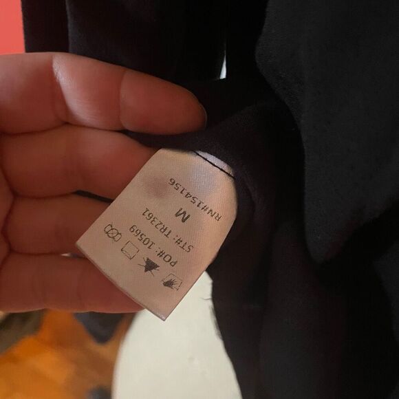 MOD REF | black long sleeve button down tie front  crop top M - Picture 7 of 8